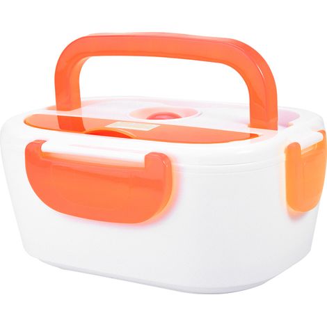 Tragbare, elektrisch beheizbare Lunchbox, 110-V-US-Stecker, orange, für Büro und Zuhause (1/5)