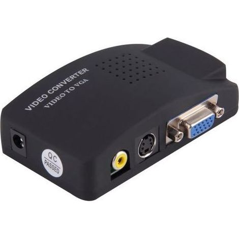 Convertisseur Adaptateur Vidéo AV, RCA, S-Vidéo vers VGA pour Moniteurs Et Projecteurs (1/4)