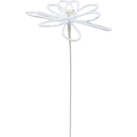 Rama decorativa con flor de tul blanco, 50 cm de altura - Feeric lights & christmas (1/2)