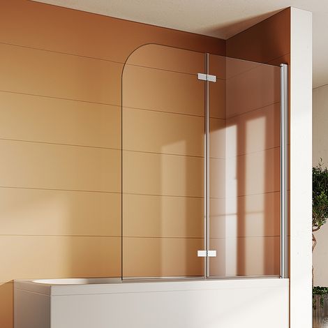 SONNI Badewannenaufsatz Glas Dusche Duschkabine Duschwand Badewannen Faltwand Duschabtrennung 180°schwenkbar,Hebe-/Senkfunktion,6mm NANO ESG Glas 140(H)x120(B)cm (1/5)