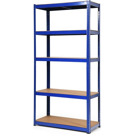 Scaffale con 5 livelli salva spazio, Organizer con struttura in acciaio resistente portata 875kg 40x90x180cm Blu (1/4)
