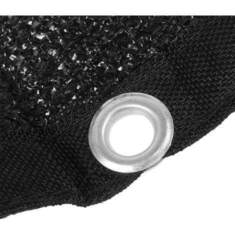 Filet d'ombrage anti-poussière et protection solaire pour serre, balcon et jardin, 2 x 2 m, noir, 6 points de couture (1/5)