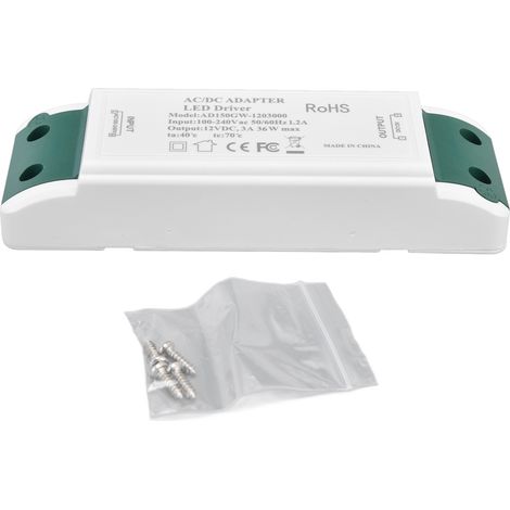 Alimentation LED DC 12V 36W 3A pour bandes LED et spotlights (1/5)