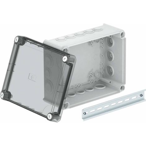 OBO Bettermann Boîte de dérivation avec couvercle transparent haut 240x190x115 polypropylène / polycarbonate vert clair..., 2007756 (1/2)