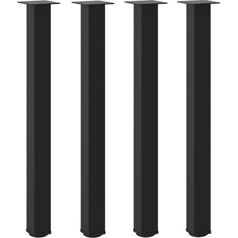 Lot de 4 pieds de table de bar réglables 90 x 90 x 92 cm design moderne cuisine en acier noir