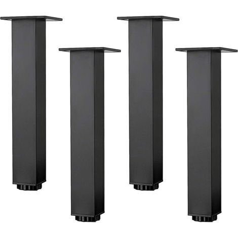 Pieds de Meubles en Alliage D'aluminium Réglables en Hauteur,Pieds de Table Basse de Canapé,Pieds D'armoire de Salle de Bain de Lavabo,38mm,Noir Mat,avec Vis,4 pieds (35cm/13.8in) (1/5)