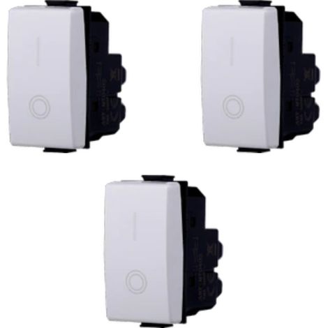 Gloca Lot de 3 interrupteurs 2P 16A 250V Compatible avec la série Matix