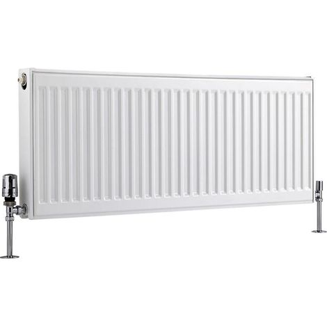 Hudson Reed – Radiateur horizontal à panneaux blanc type 21 40 x 100 cm – Acier durable – Puissance 1210W – Garantie 10 ans (1/5)