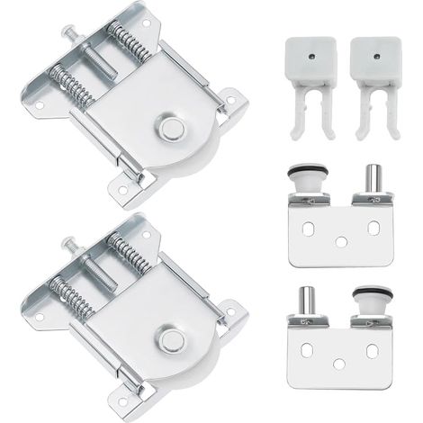 1 kit de guidage pour porte coulissante avec clip de sécurité anti-saut pour armoire, fenêtre, placard, vitrine, armoire à chaussures (1/5)
