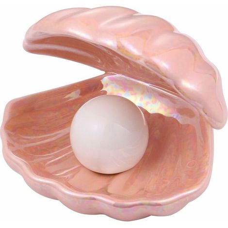 Perle de coquillage lumière accentuée - Veilleuse en coquillage - Décoration de table - Pour chambre à coucher, salon - Rose. (1/5)