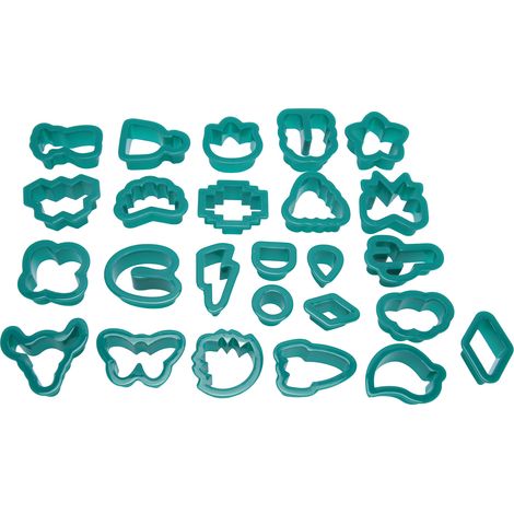 Ensemble de 25 emporte-pièces pour boucles d'oreilles en argile, plastique de qualité alimentaire, styles variés, bords épais, vert foncé. (1/5)