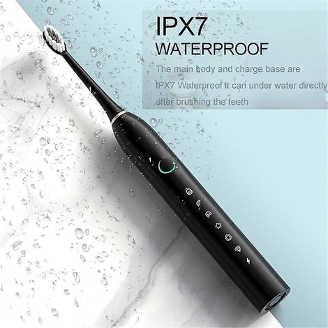 Brosse à dents électrique intelligente à 6 vitesses avec minuterie, étanchéité IPX7 (1/5)