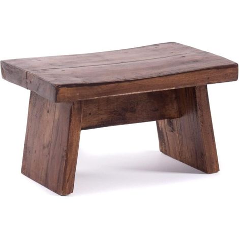 DESIGN DELIGHTS Repose-pieds en bois massif recyclé 18,5 x 29 x 19,5 cm (h x l x p) Style shabby chic