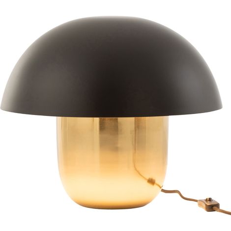 Lampe champignon en métal noir et or (1/2)