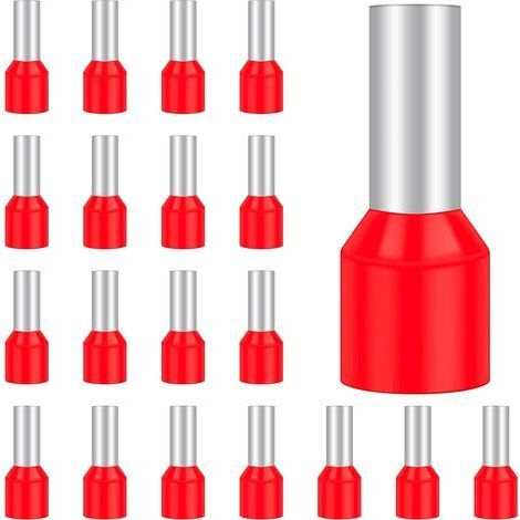 1000 Pièces Cosse 10 mm² Rouge, Embouts de Câble Isolés, Embout Fil Electrique Souple Connecteurs de Câble (10 mm² x 12 mm) (1/5)