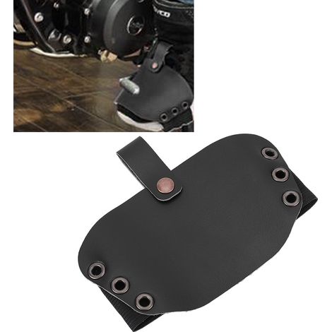 Strapazierfähige Motorradstiefel aus PU, Schaltschuhschoner, schwarze Stiefelüberzüge, robuster Schutz beim Fahren. (1/5)