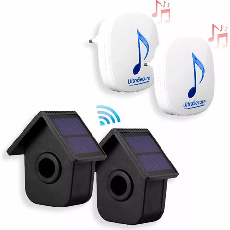 Kit alerte passage 600m - 2 détecteurs autonomes 4 panneaux solaires & 2 carillons 35 mélodies volume réglable (DA600+) (1/5)
