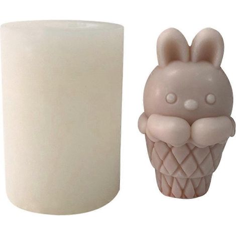 3D-Oster-Silikonform für Kerzen, Eiscreme, Hasen, Seife aus Tonharz, handgefertigt (1/5)