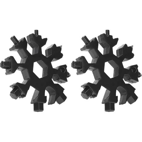 Clé à neige 2 pièces, acier à haute teneur en carbone, ouvre-boulon multifonction, outil à main noir, clé polygonale (1/5)