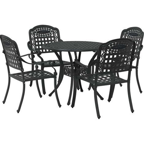 Maison Exclusive - Garten Essgruppe 5 pcs Schwarz Aluminium
