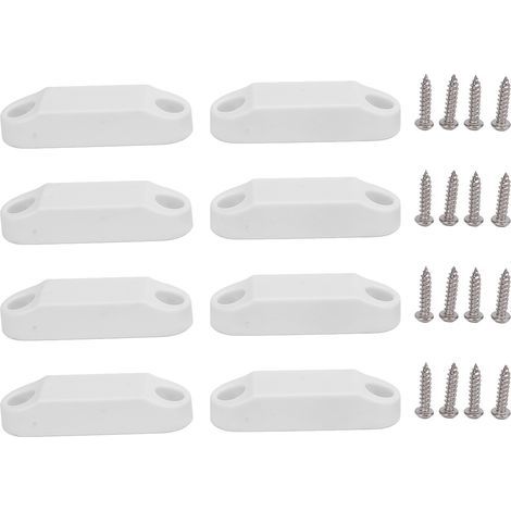 Kit de 4 paires de loquets et de supports de porte à bagages magnétiques, rangement résistant aux intempéries pour camping-car, remorque, blanc (1/5)