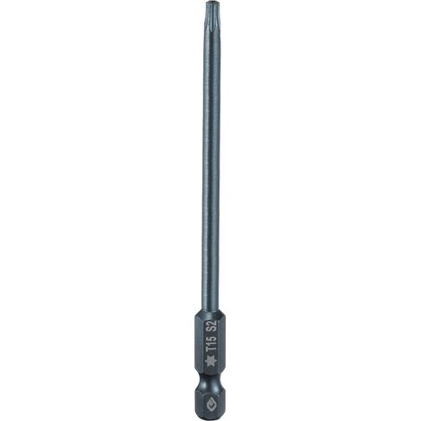 Embout de Tournevis Torx Magnétique, T15 1/4" Hex Tige Longueur 100mm Embout de Vissage Long Hexagonal en Acier S2 avec Trou pour Retirer les Vis de Fixation Outils (1/5)