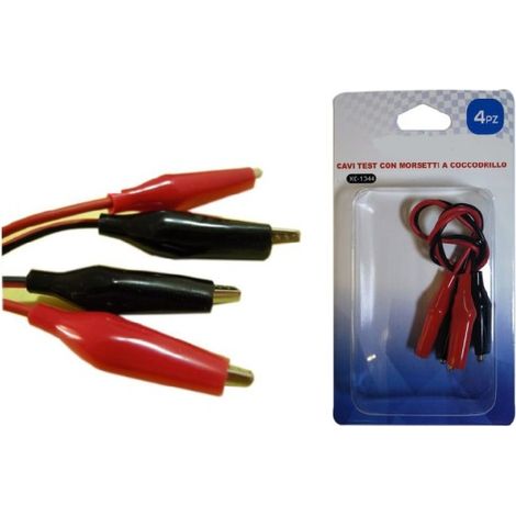 Kit De Câble De Test 4 Pièces Avec Pinces Crocodiles Pour Batterie 47 Cm Xc-1344 (1/2)
