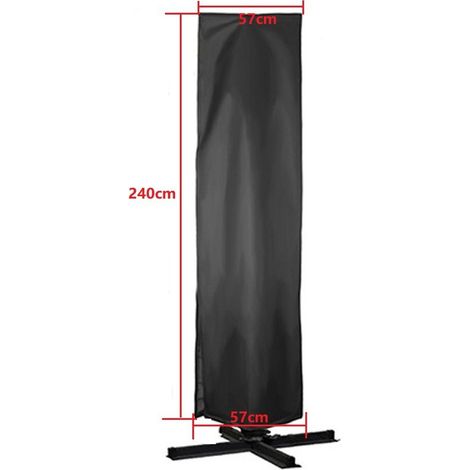 Funda impermeable de tela Oxford para sombrilla de exterior - Funda individual para sombrilla - Sombrilla vertical de 5757240 cm - 210D negra