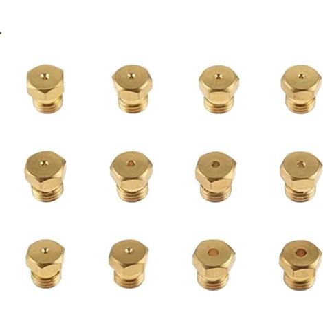 Lot de 36 buses à gaz pour barbecue à gaz, cuisinière à gaz, buses pour gaz propane butane pour plaques de cuisson GPL, buses en laiton, M6 x 0,75 mm, nozzles à gaz, tailles d'alésage de 0,3 mm à 1,9