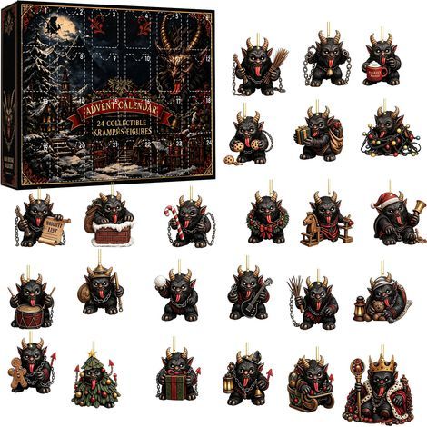 Retro-Campus-Adventskalender, Überraschungsbox, Weihnachtsgeschenk, Acryl-Weihnachtsbaumschmuck, Geschenkbox (1/5)