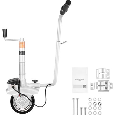Sélecteur de remorque électrique, capacité 2,5 T, moteur 380W 12V, vitesse 7 m/min, hauteur réglable 31-63 cm, pneu caoutchouc 20,3 cm, pour caravane et bateau. (1/5)