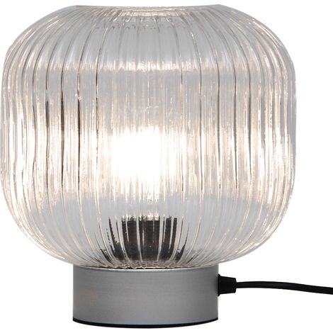 Lampe design Louisa métal argenté compatible LED (1/4)