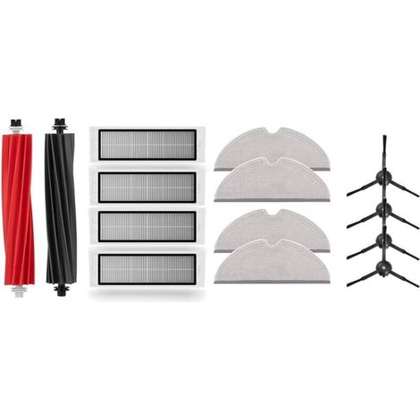 Lot de 13 pièces de rechange pour aspirateur Roborock Q5 Pro/Q5 Pro+/Q8 Max+/Q8 Max, 1 brosse DuoRollre, 4 filtres HEPA, 4 lingettes, 4 brosses latérales, accessoires (1/5)
