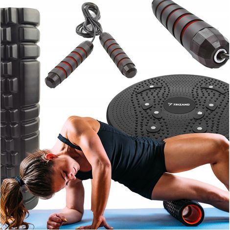 Professionelles Trainingsset: Rolle 45 cm + Twister Springseil mit Kugellagern