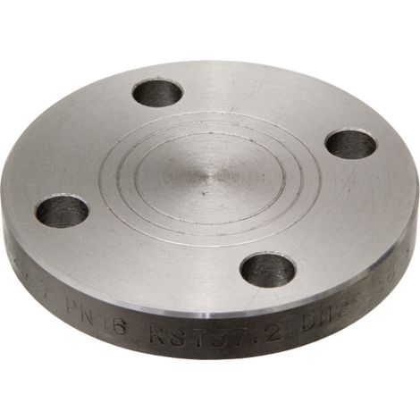 Tappo flangiato DN 100 220x180x18 mm 8 fori per collegamento tubo in acciaio (1/2)