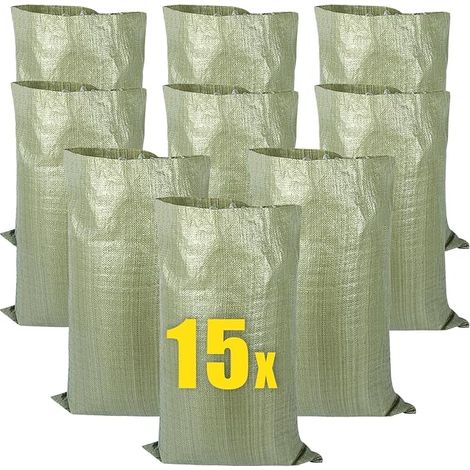 Sacos de escombros reutilizables para verduras, hojas, cereales, residuos domésticos, residuos de construcción y objetos varios 95 x 55 cm (1/5)