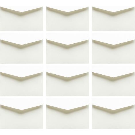 100 enveloppes pour l'emballage de lettres, sacs de rangement pour argent, enveloppes pour espèces commerciales-11.30X8.00X0.10CM-White