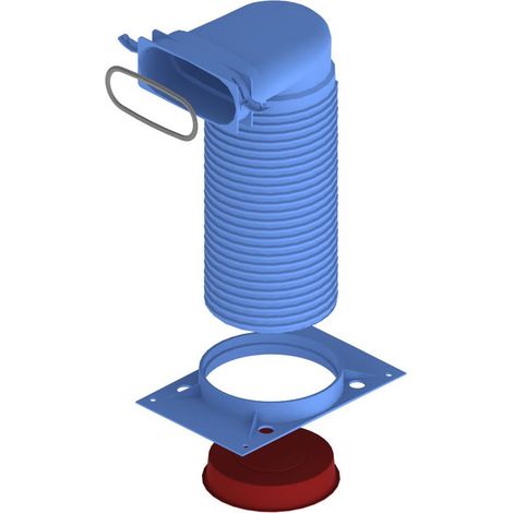 Kermi x-well Ventilanschluss 90 Grad Flachkanal 132 x 52 mm - NW 125
