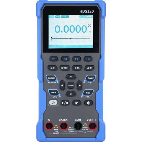 OWON HDS120 2-in-1 Digital Oscilloscope, Multimeter with 20,000 RMS Counts, 1 MHz, 5 MS/s, Li-ion Battery, 2.8-inch IPS Screen (1/5)