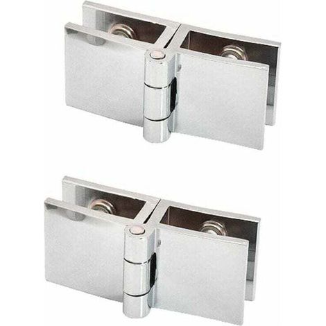 2 PCS 180 degrs clip de porte en verre charnire sans verre de perage charnire en verre pour paisseur de verre 5mm - 8mm (1/4)