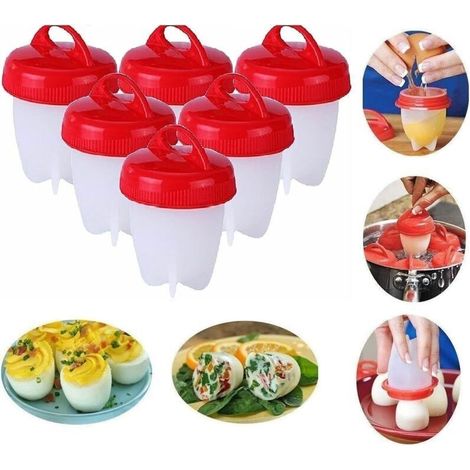 6 Pièces Cuiseur Oeuf Silicone, Oeufs Pocheuse Silicone,Silicone Oeuf Cooker,Antiadhésif Pocheuse Rapide,Cuiseur à œufs en Silicone sans Coquille,Sans BPA,Adapté à la Maison et au Restaurant