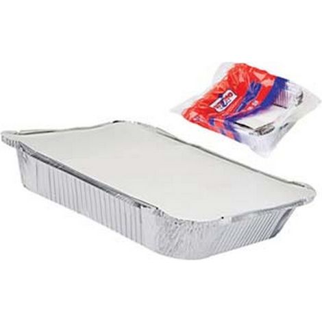 24PZ VASCHETTA ALLUMINIO CON COPERCHIO - 6 porzioni, pz.2