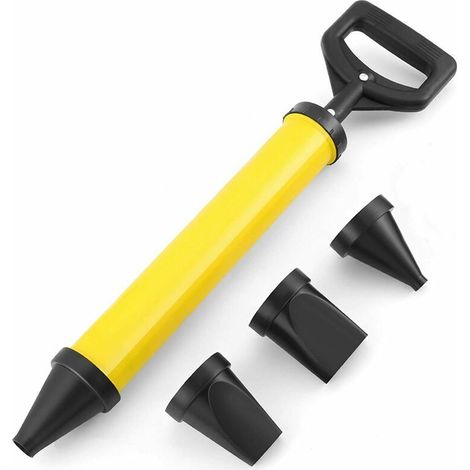 Mortar syringe, mortar grout gun, manual mortar pump with mortar press attachment, mortar syringe with 4 nozzles,0.5kg (1/5)