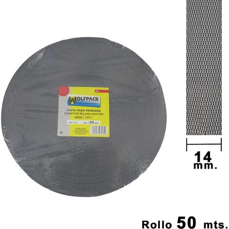 WOLFPACK LINEA PROFESIONAL cinta persiana wolfpack gris 14 mm. rollo 50 metros