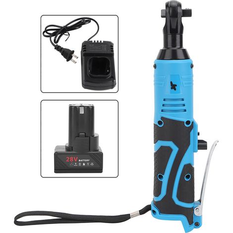 Clé à chocs électrique 28V sans fil rechargeable à angle droit, outil électrique à rochet, prise US 110-240V (1/5)