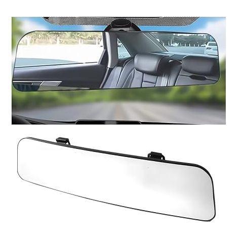Panoramic Interior Mirror Curved Anti-Glare Mirror to Effectively Reduce the Blind Spot for Car White (1/5)