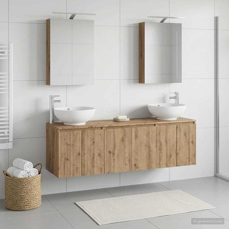 vidaXL Bathroom Cabinet Set 5 pcs Artisan Oak Engineered Wood (1/5)