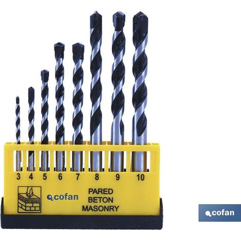 Juego de 5 brocas para granito (Ø 4, 5, 6, 8 y 10 mm.) COFAN 09709998