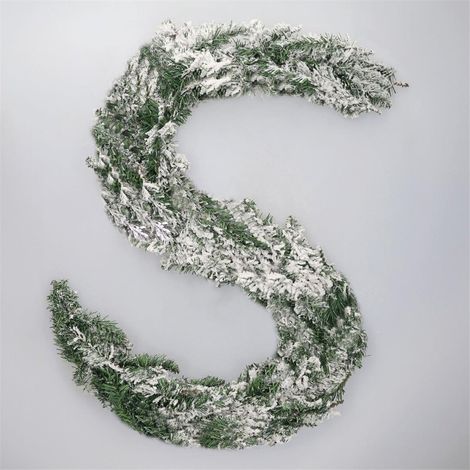 Ghirlanda natalizia "Babai" effetto neve IP44 150cm colore verde e bianco (non illuminata)