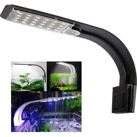 Lumiere Aquarium Lampe LED Eclairage Blanc et Bleu Nano à Clip pour Poisson Plantes 23-50 cm-- (1/5)